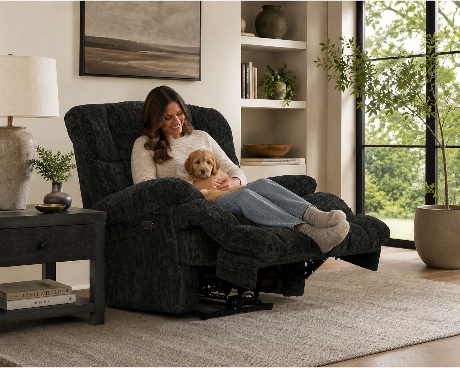 Cirrus Rocker Recliner or Power Lay Flat Recliner - Transitional Style. Deep-Cushioned Comfort. Relaxation Your Way (two colors) - Built for Comfort. Designed to Last.