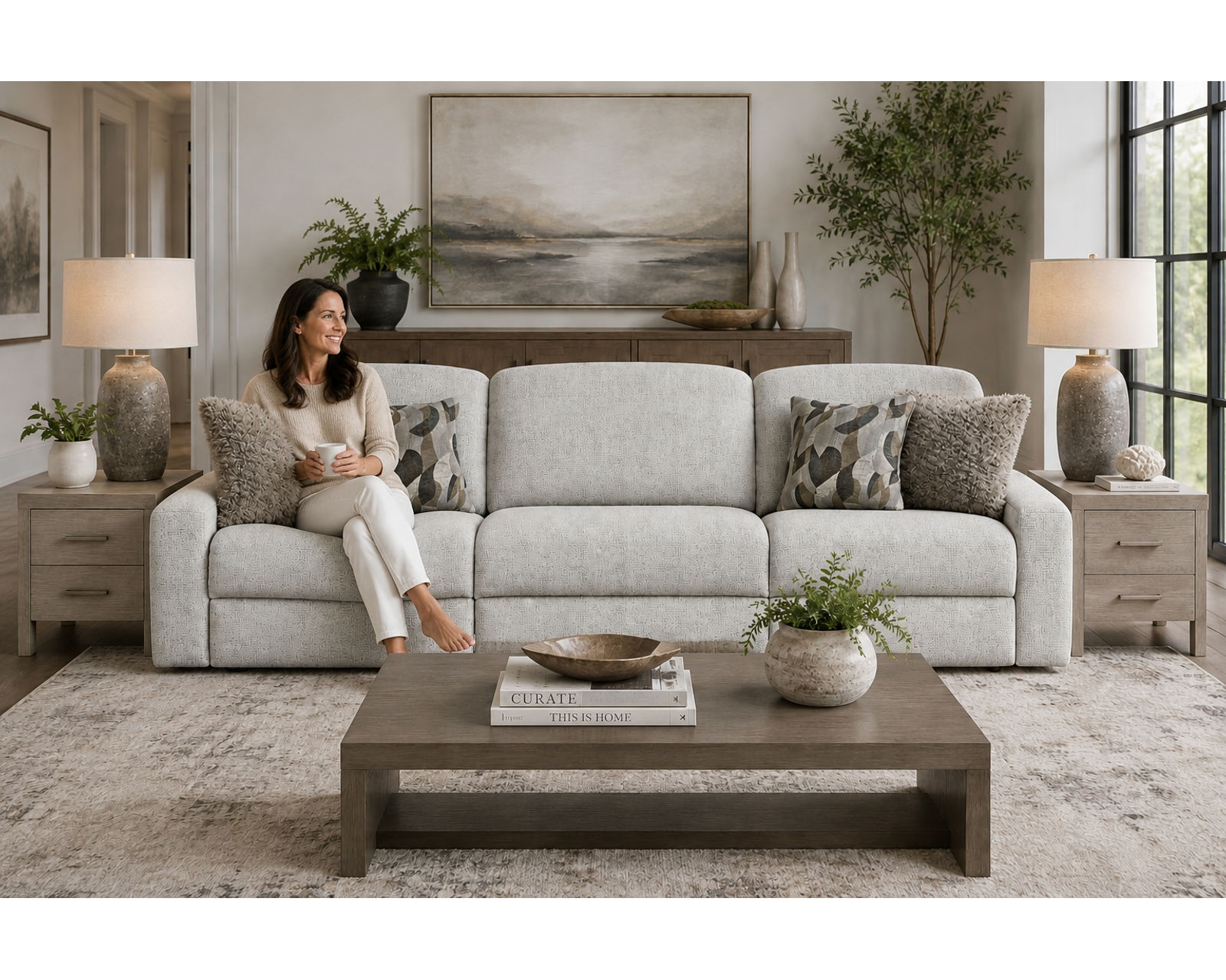 Terrence Modular Euro Styled Power Headrest Power Reclining Sectional (2 colors) - Relax Better. Live Better.