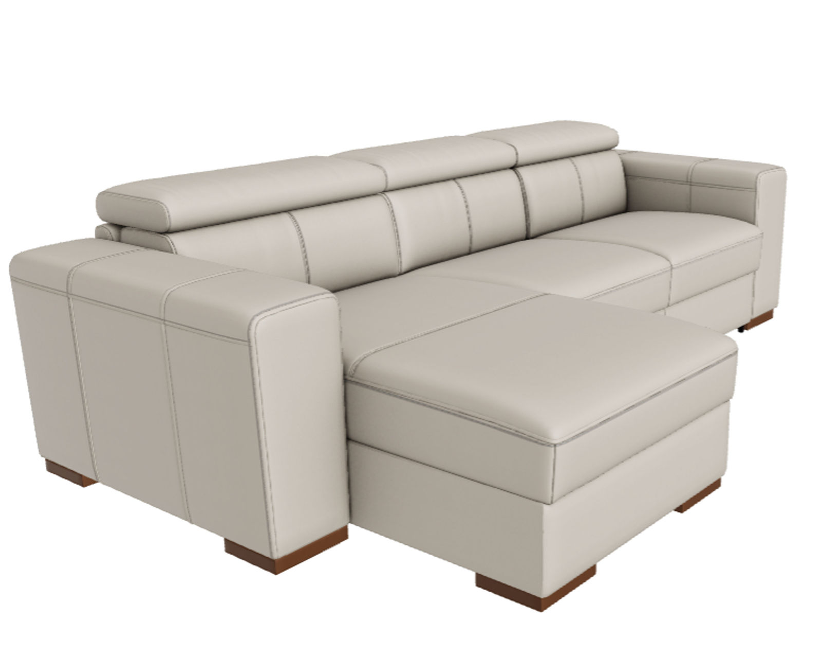Piacevole C161 Sleeper Sectional (+50 leathers) - Layout B: Two Piece Full Size Sleeper Sectional 64" x 118" 