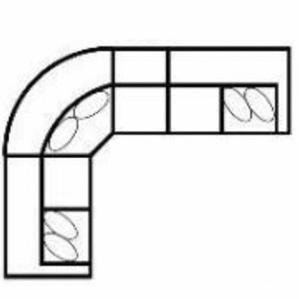 Layout H: Four Piece Sectional 107" x 133"