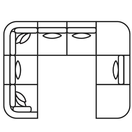Layout F: Eight Piece Sectional 117" x 150" x 117"