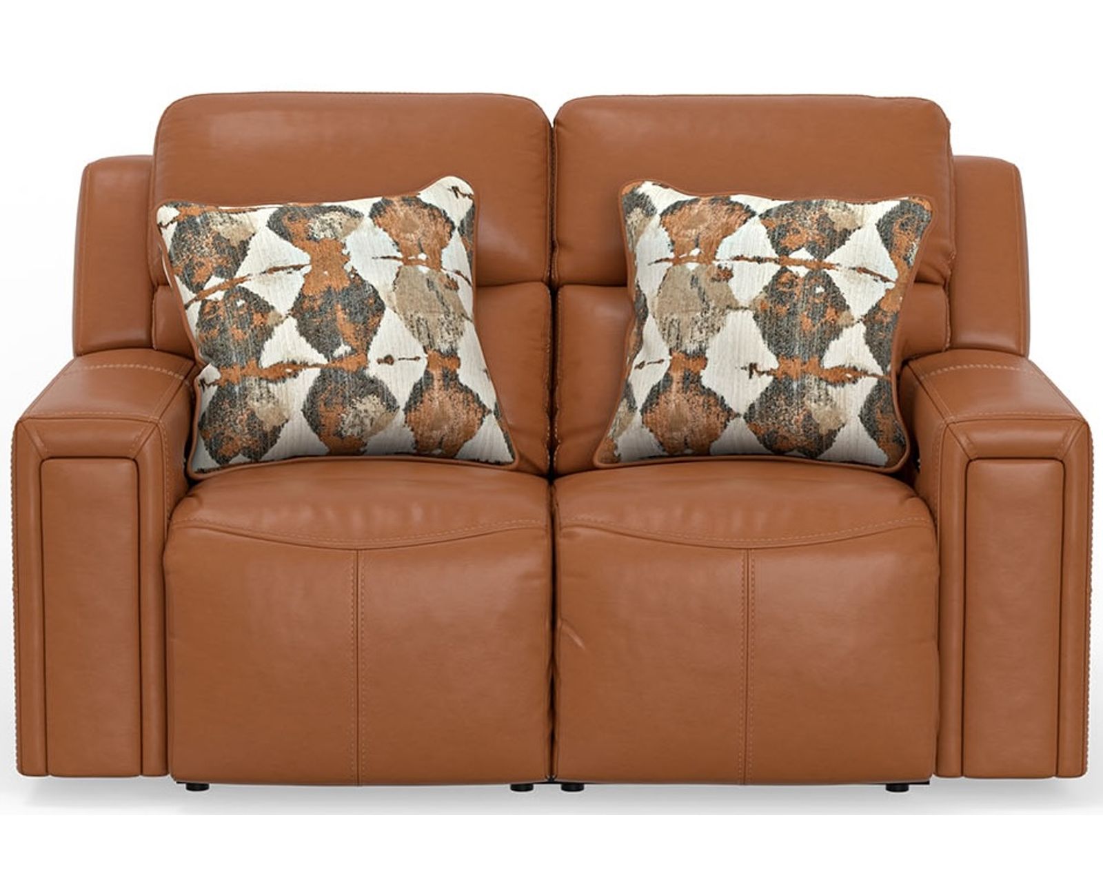 Arezzo 87" Zero Gravity Power Headrest Power Reclining Leather Sofa (Two colors) - Arezzo Zero Gravity Power Headrest Power Reclining Loveseat  in Leather Whiskey