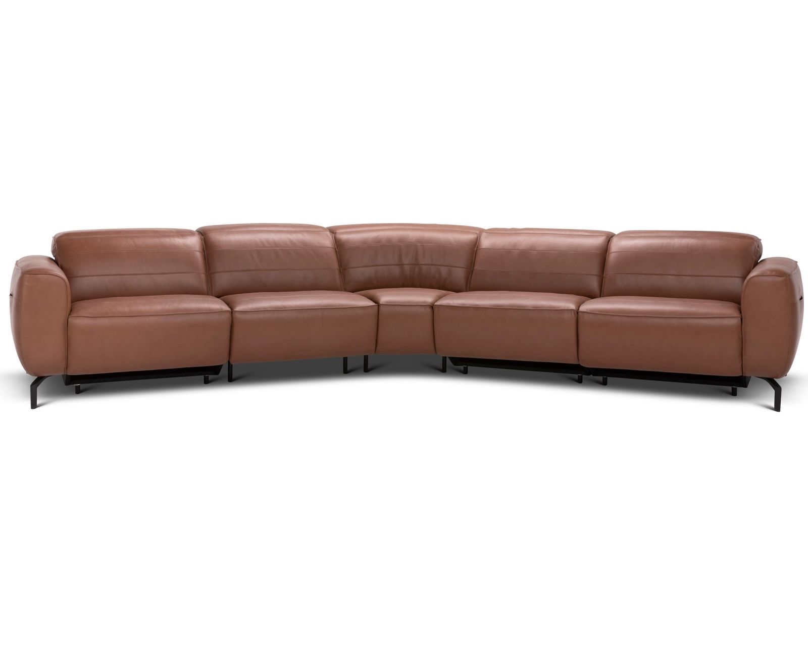 Zenith C320 Power Reclining Sectional (+55 leather) - Layout H: Five Piece Reclining Sectional 163" wide (two recliners)
