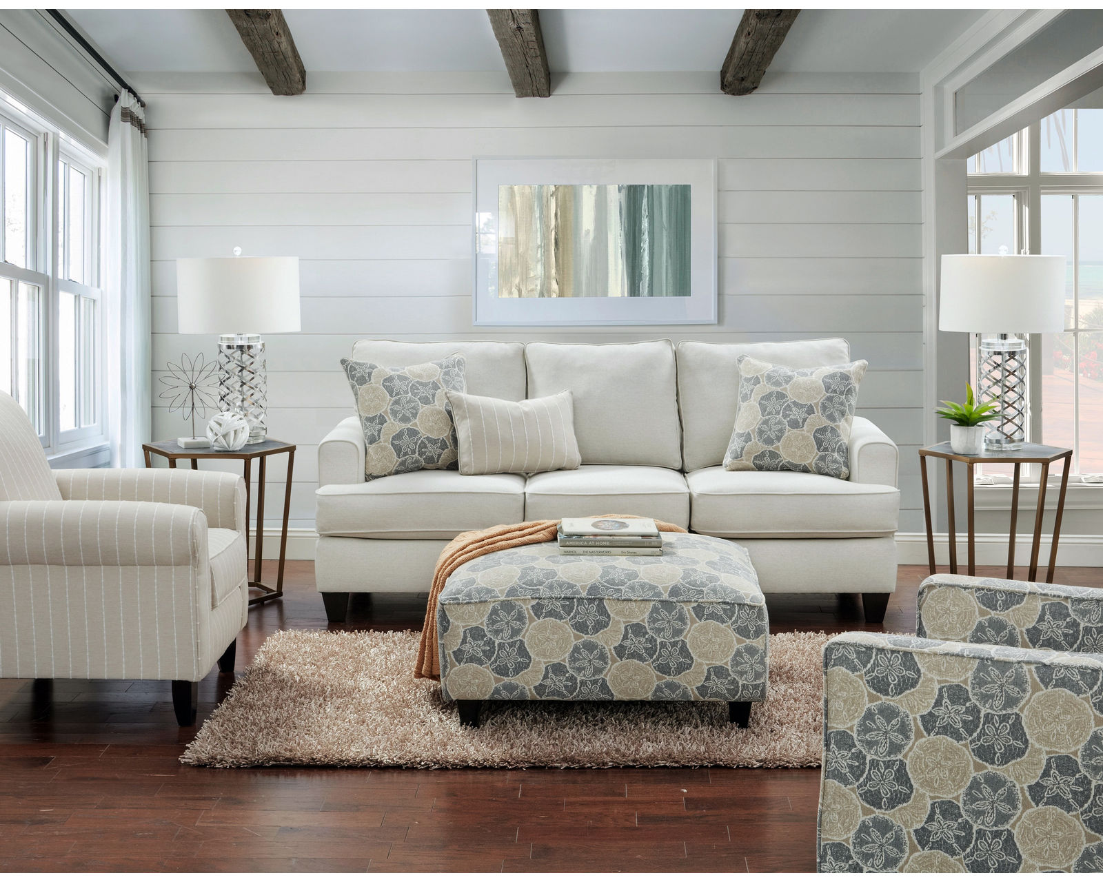 Max Pearl Queen Sleep Sofa 68-04-KP (includes pillows) performance fabric - 5" Quality Innerspring Mattress