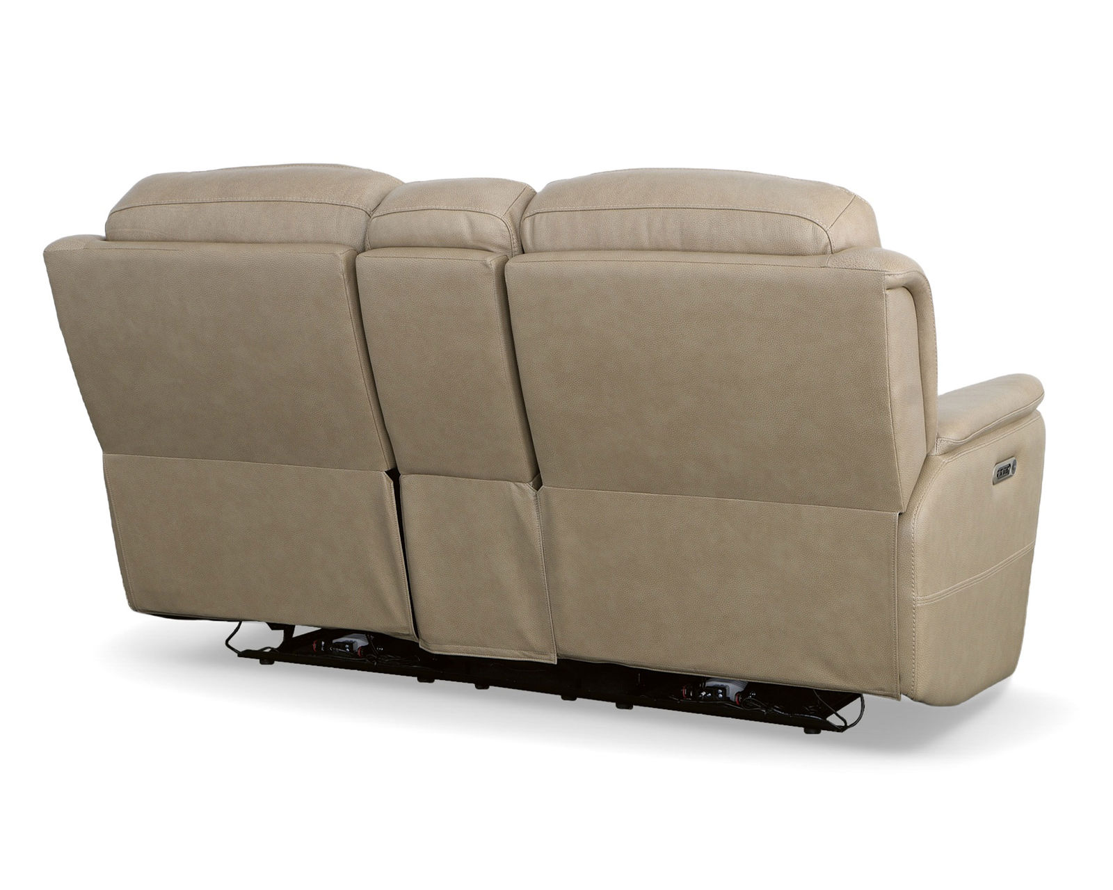 Crew Power Reclining Loveseat with Console, Power Headrests & Lumbar (Tan leather) in stock - Crew Power Reclining Loveseat with Console, Power Headrests & Lumbar