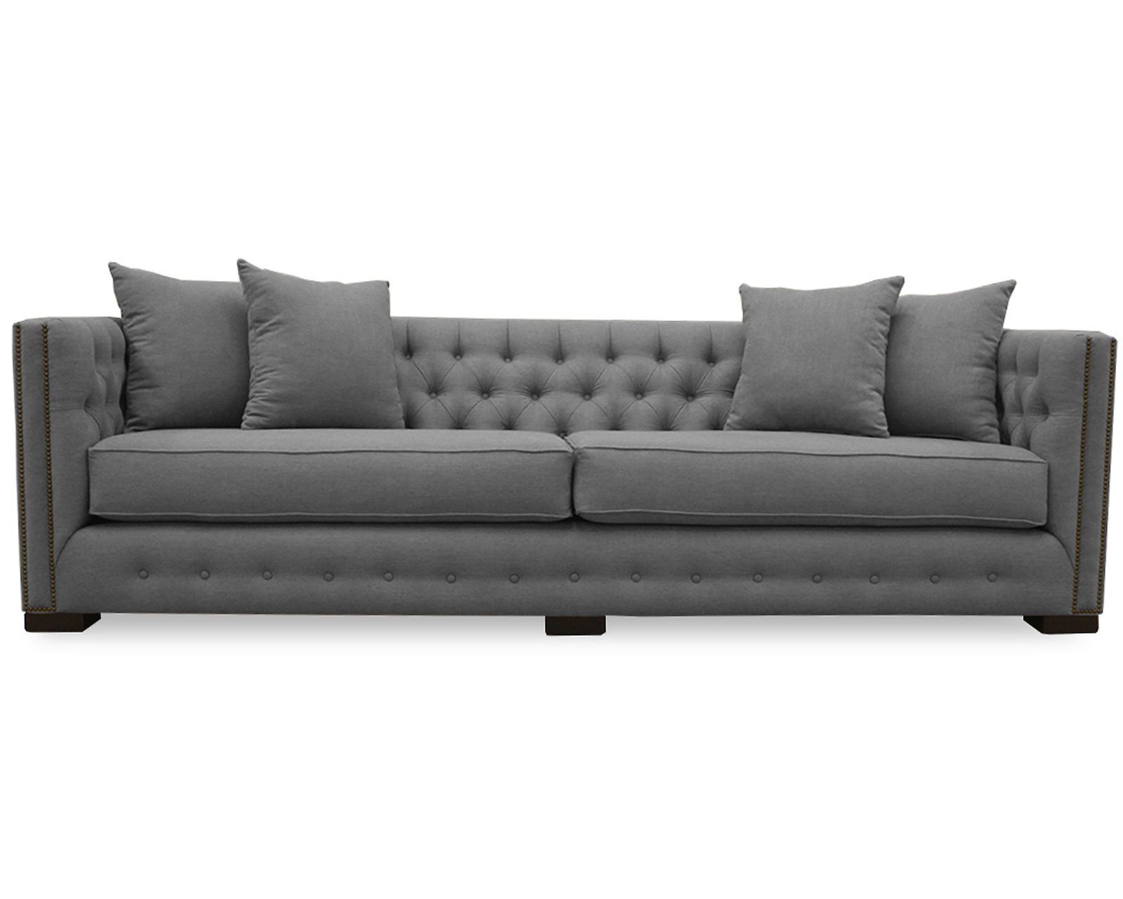 Mirel Tufted Sofa 108" (Choice of Colors) - Mirel Tufted Sofa 108" in Grey
