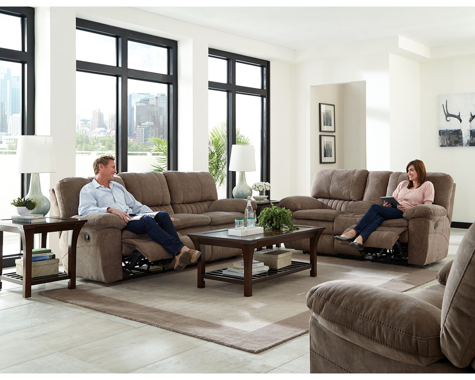 Reyes 91" Lay Flat Reclining Sofa (two colors) - Experience the Catnapper Difference.