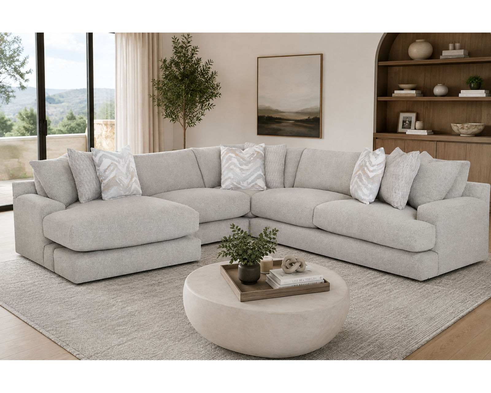Meade 961 Modular Sectional (Modern Scale. Incredible Comfort) - Shown in Durable Polyester Color Dove