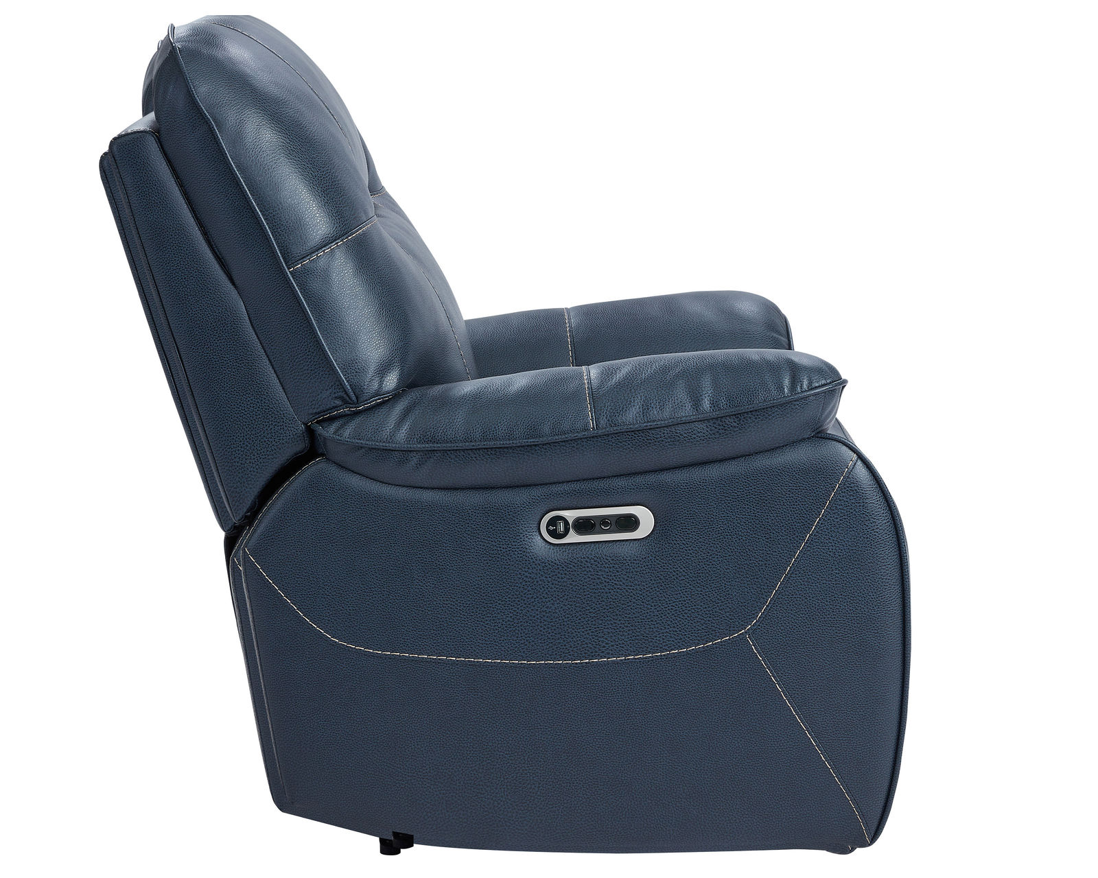 Axel Power Headrest Power Recliner in Admiral (In stock) - Axel Power Headrest Power Recliner in Admiral (Leather like fabric)
