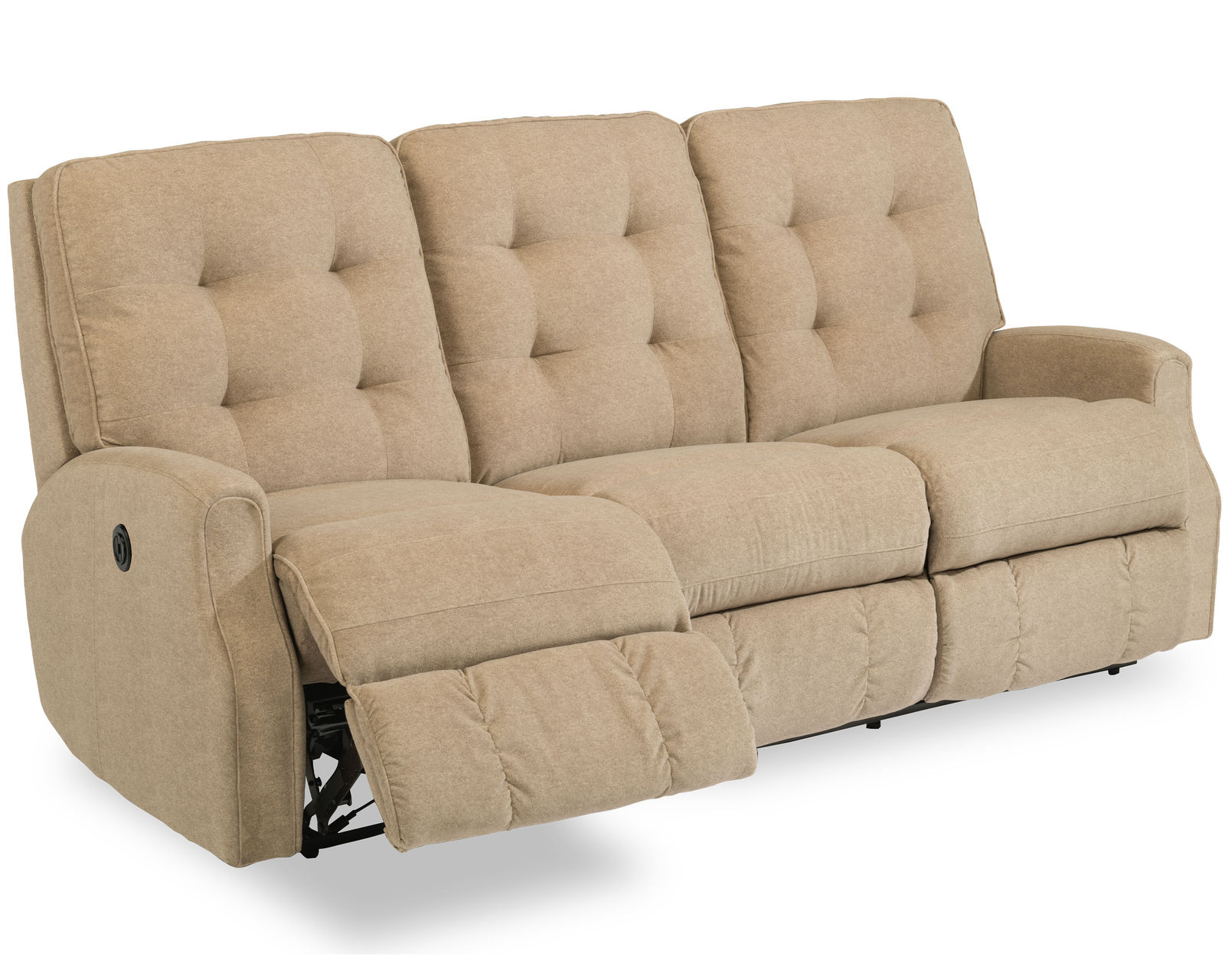 Devon 84" Fabric Reclining Sofa (Colors Available) - Features puckered stitching and a tufted back