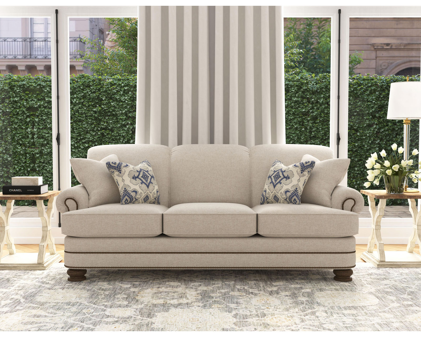 Bay Bridge 7791 Nailhead Sofa (+100 fabrics) 85" - Bay Bridge Nailhead Sofa