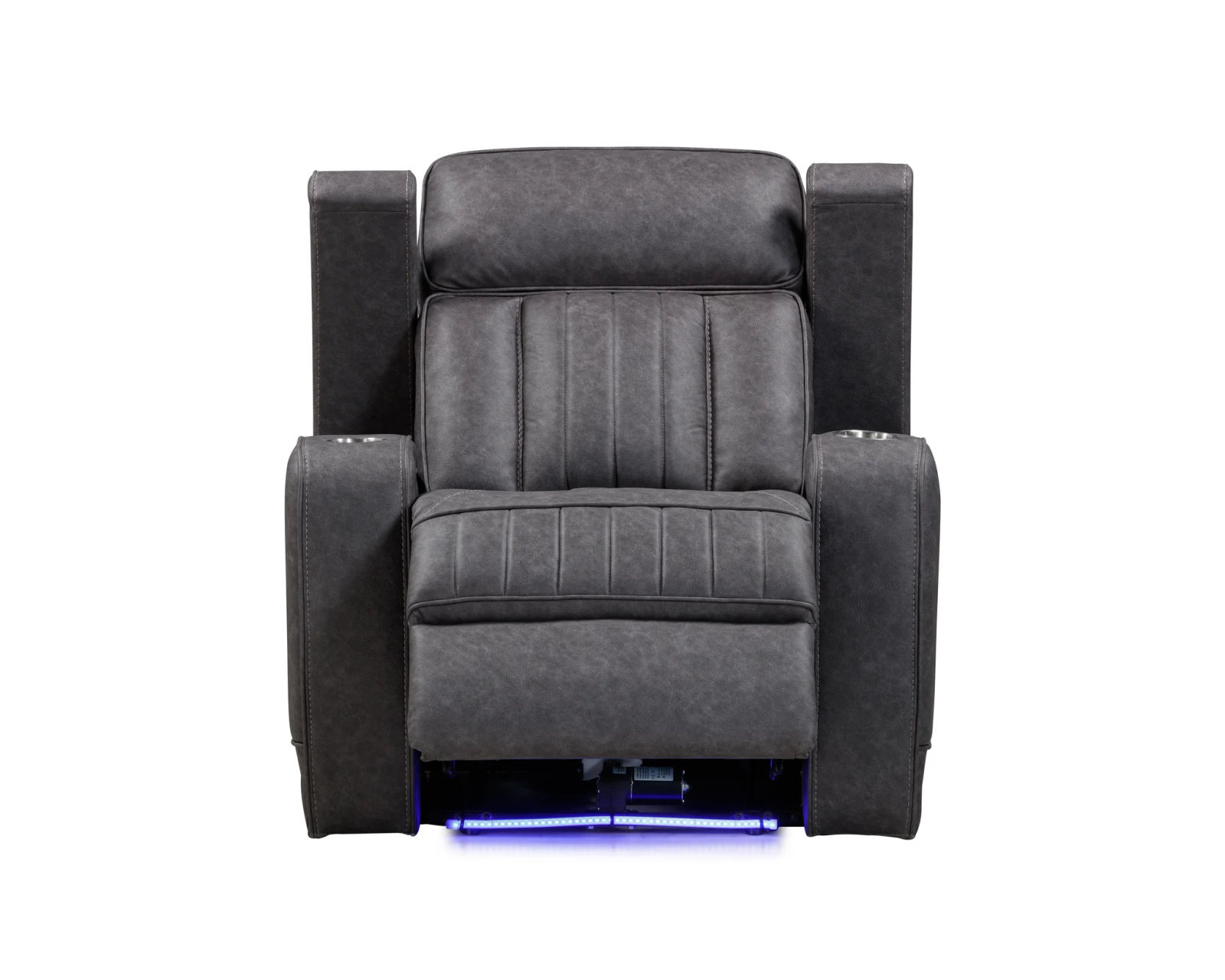 Equinox 85" Power Headrest Power Reclining Sofa w/ Dropdown Table Mercury (In stock - Fast shipping) - Equinox Power Headrest Power Recliner