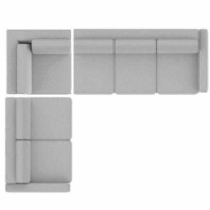 Layout F: Three Piece Sectional 101" x 126"
