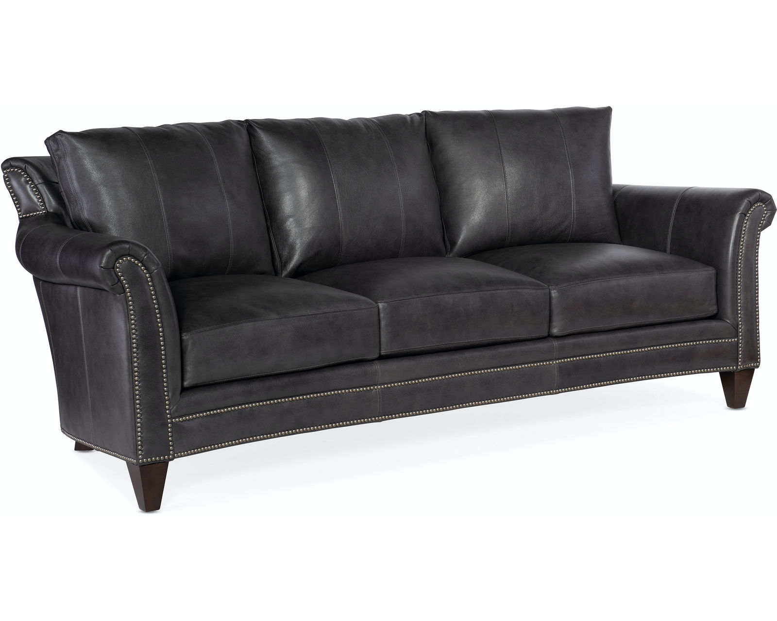 Bradington Young Richardson Stationary Chair 8-Way Tie - Top Grain Leather - In Stock (Grey) - Richardson Stationary Sofa 8-Way Tie - Top Grain Leather - In Stock