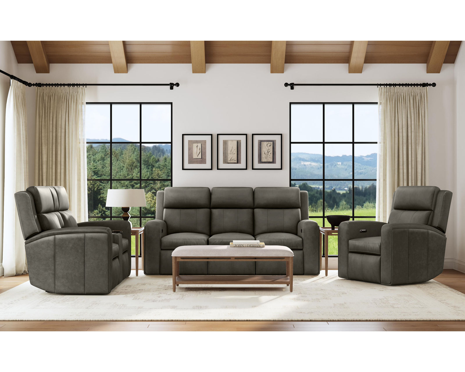 Wyatt 1596 Triple Power Reclining Sofa 705-02 (85") 2 colors - In stock