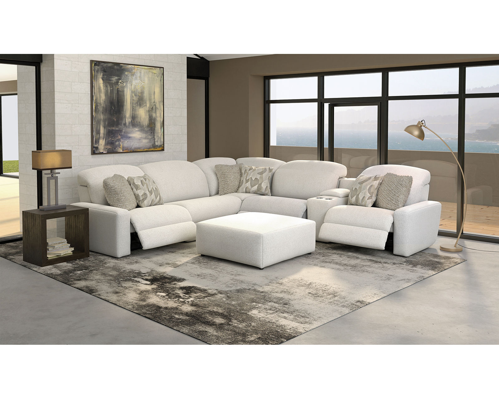Terrence Modular Euro Styled Power Headrest Power Reclining Sectional (2 colors) - Sit Back. Stretch Out. Stay Awhile.