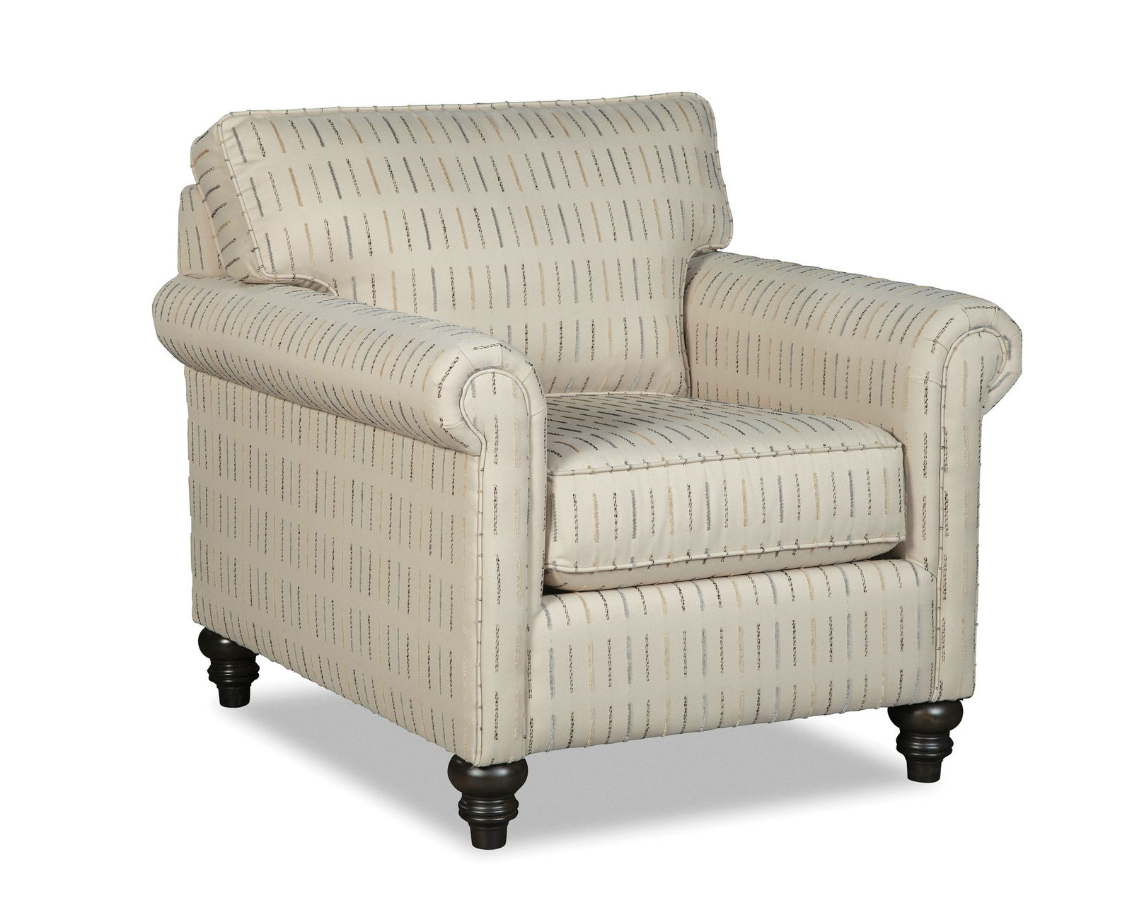 M9 Stationary Chair (100+ Performance fabrics) Make it Yours - Shown with panel arm, box back and conical turned legs