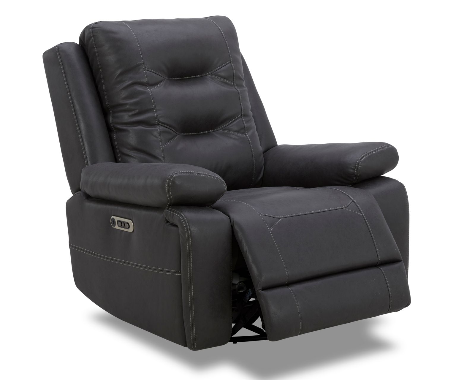 Caldwell 89" Power Reclining Sofa Charcoal (In stock - Fast Shipping) - Caldwell Power Swivel Glider Recliner