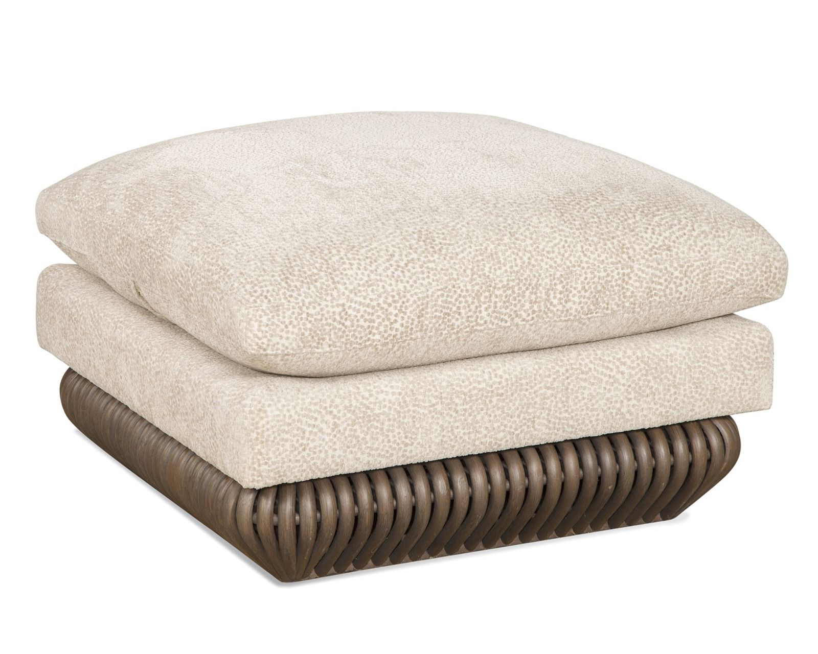Tulum 66" Armless Loveseat (+28 finishes +69 fabrics) - Tulum 34" Square Rattan Ottoman
