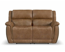 Beau 1011 Power Headrest Power Reclining Loveseat (Caramel faux leather fabric) in stock
