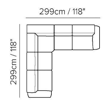 Layout C: Five Piece Reclining Sectional - 118" x 118"