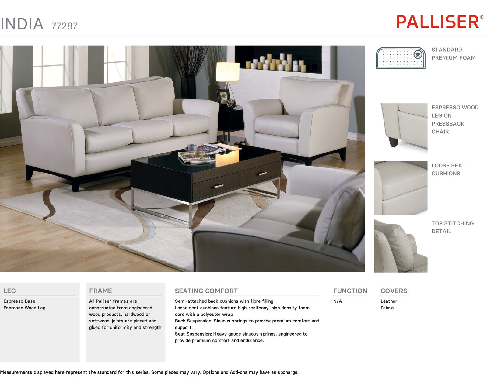 India 77287 Sofa (83") +50 fabrics
