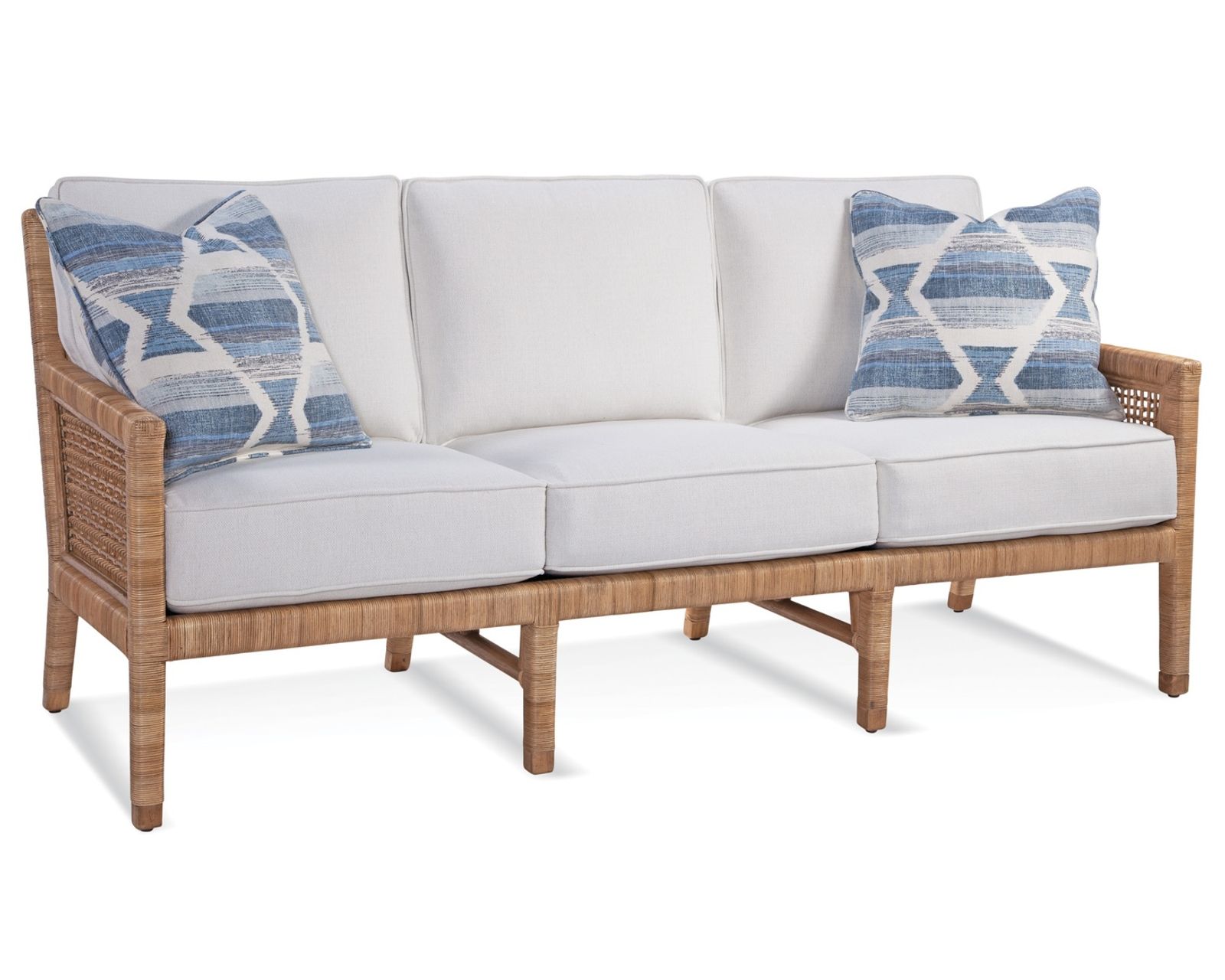 Pine Isle 76" Rattan Sofa Tan (+28 finishes +69 fabrics)