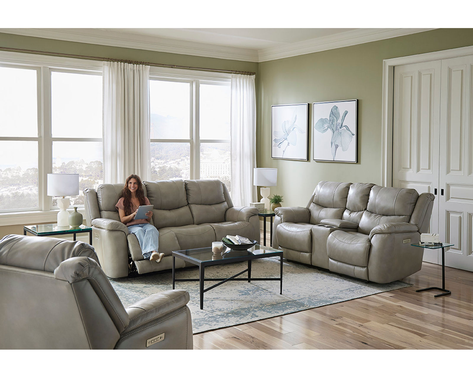 Idris 89" Zero Gravity Triple Power Reclining Sofa Mushroom (In stock) - Idris 89" Zero Gravity Triple Power Reclining Sofa