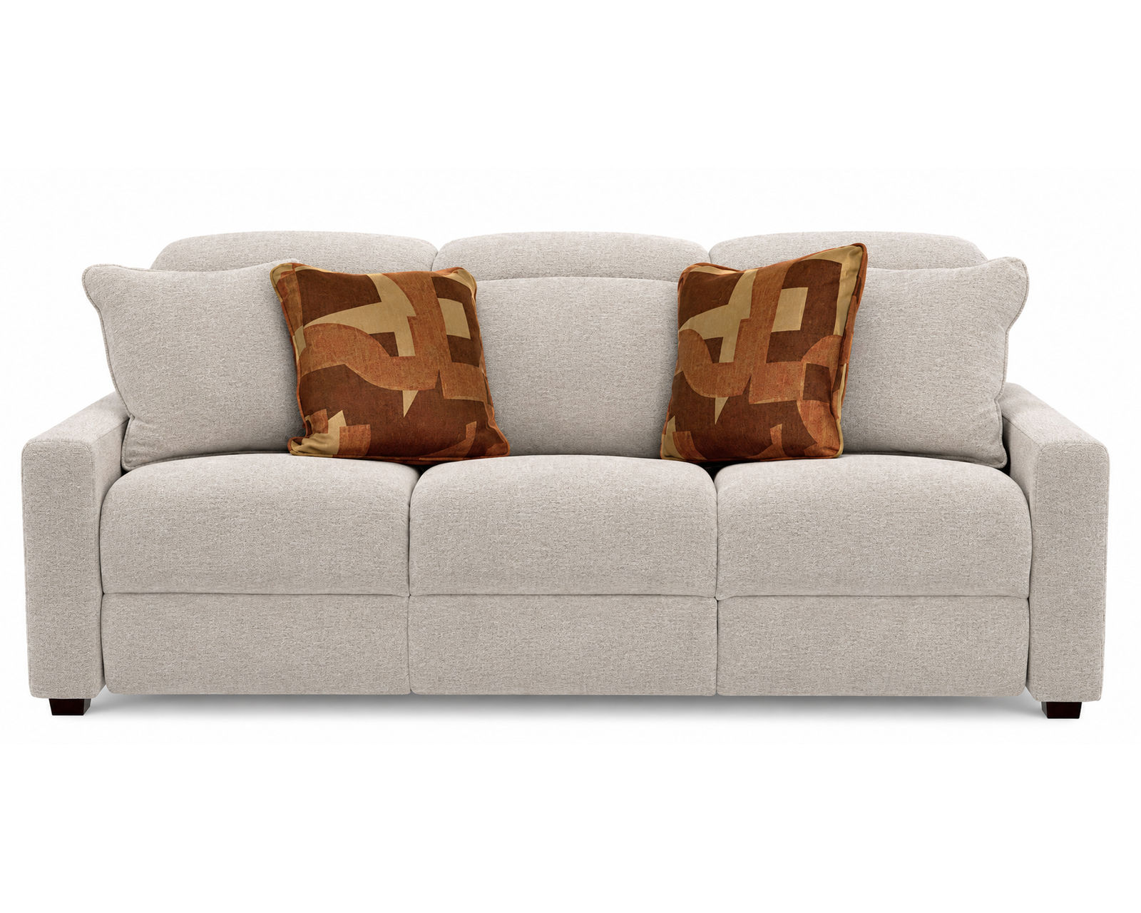 Ada 90" Triple Power Reclining Sofa with Power Euro Headrests (2 colors) - Ada 90" Power Headrest Power Reclining Sofa (3 recliners) Shown in Fabric Camel