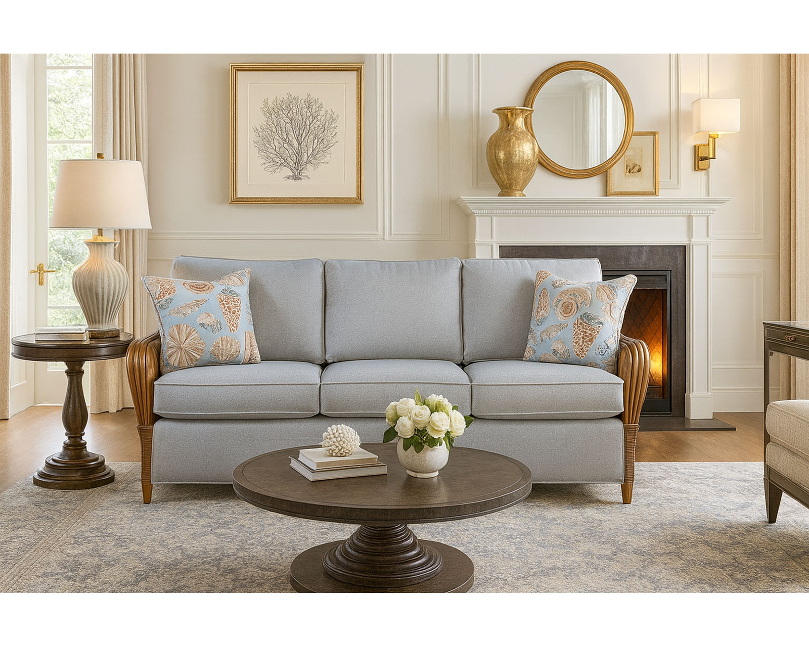 Bodega Bay 81" Sofa (+28 finishes +69 fabrics) - 	Bodega Bay 81" Rattan Sofa