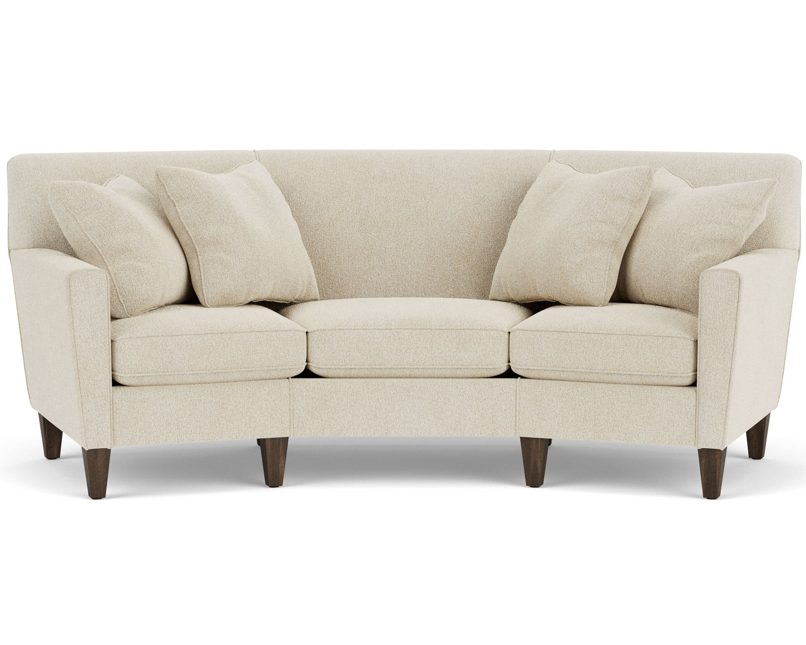 Digby 5966 Conversation Curved Sofa (+100 Fabrics) 96" - High resiliency foam core seating cushions 2lb to 2.5 lb (Industry standard 1.8)