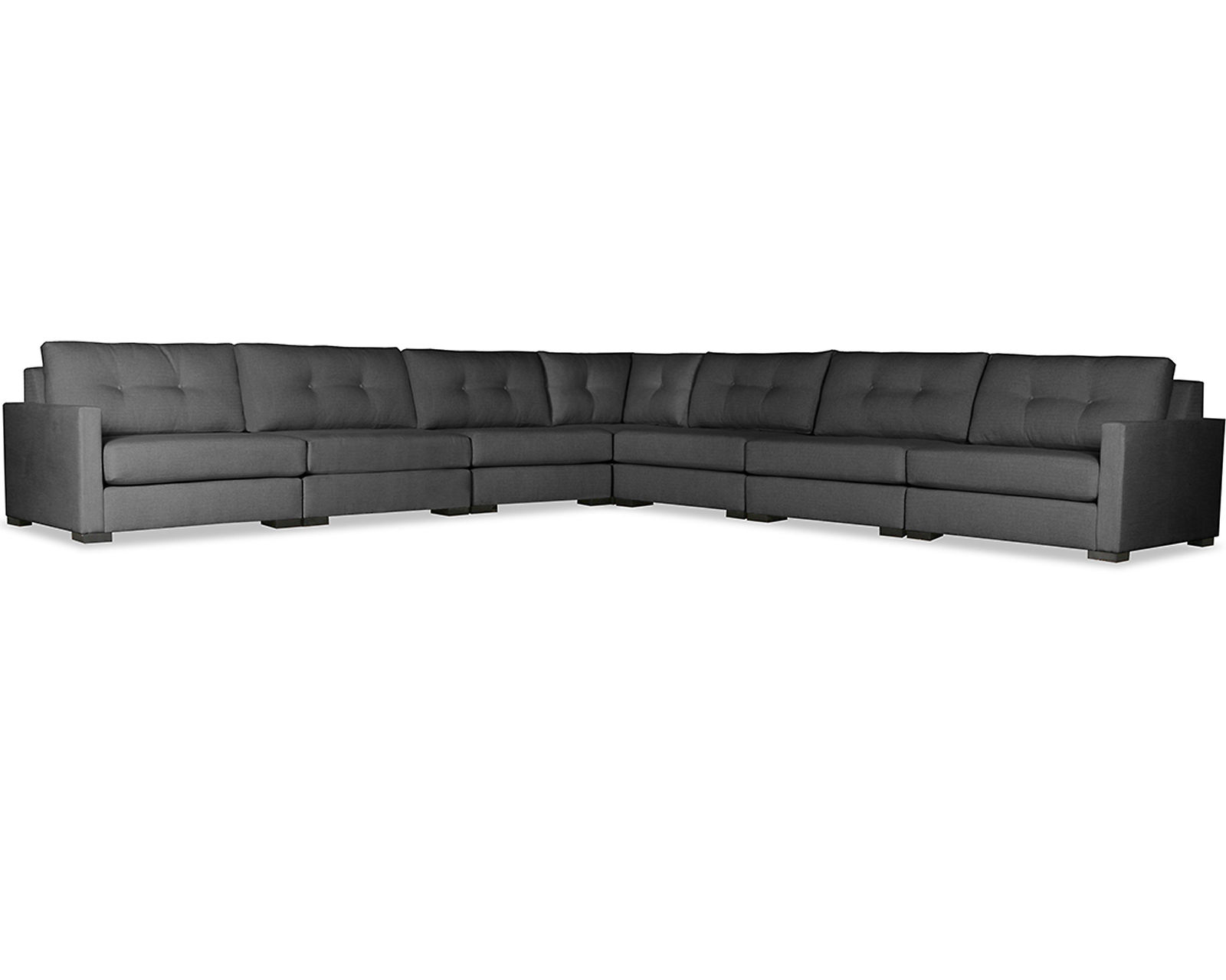 Chester Buttoned 7 Pieces Modular Sectional (Choice of Colors) - Chester Buttoned 7 Pieces Modular Sectional in Charcoal