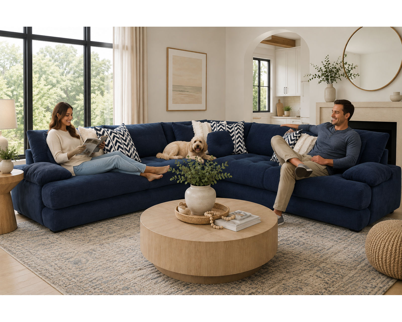 Neptune 831 Sectional with USB charging (includes pillows) - Designer Style Without the Designer Price.