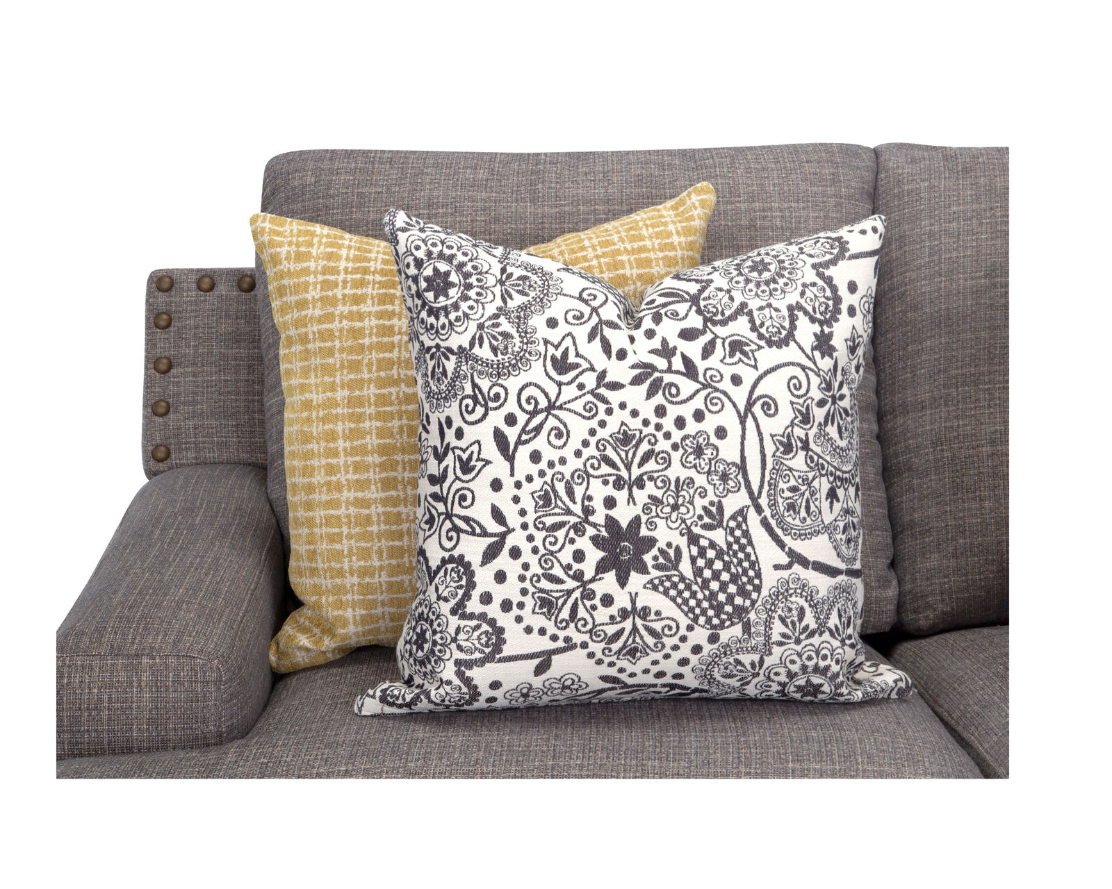 Julienne 864 Stationary Sectional (Includes Pillows) - Includes Pillows
