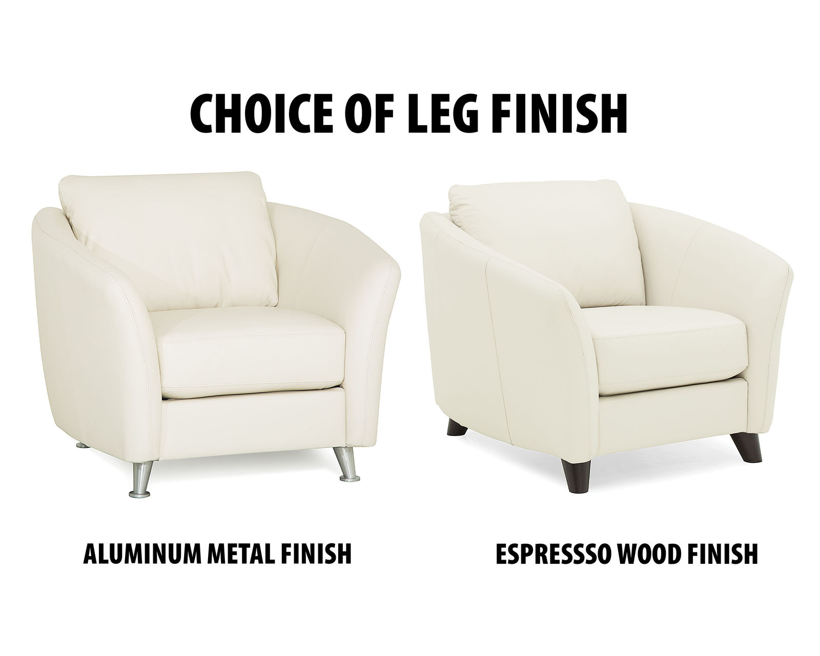 Alula 77427 Sofa (83") +100 leathers - Choice of metal or wood legs