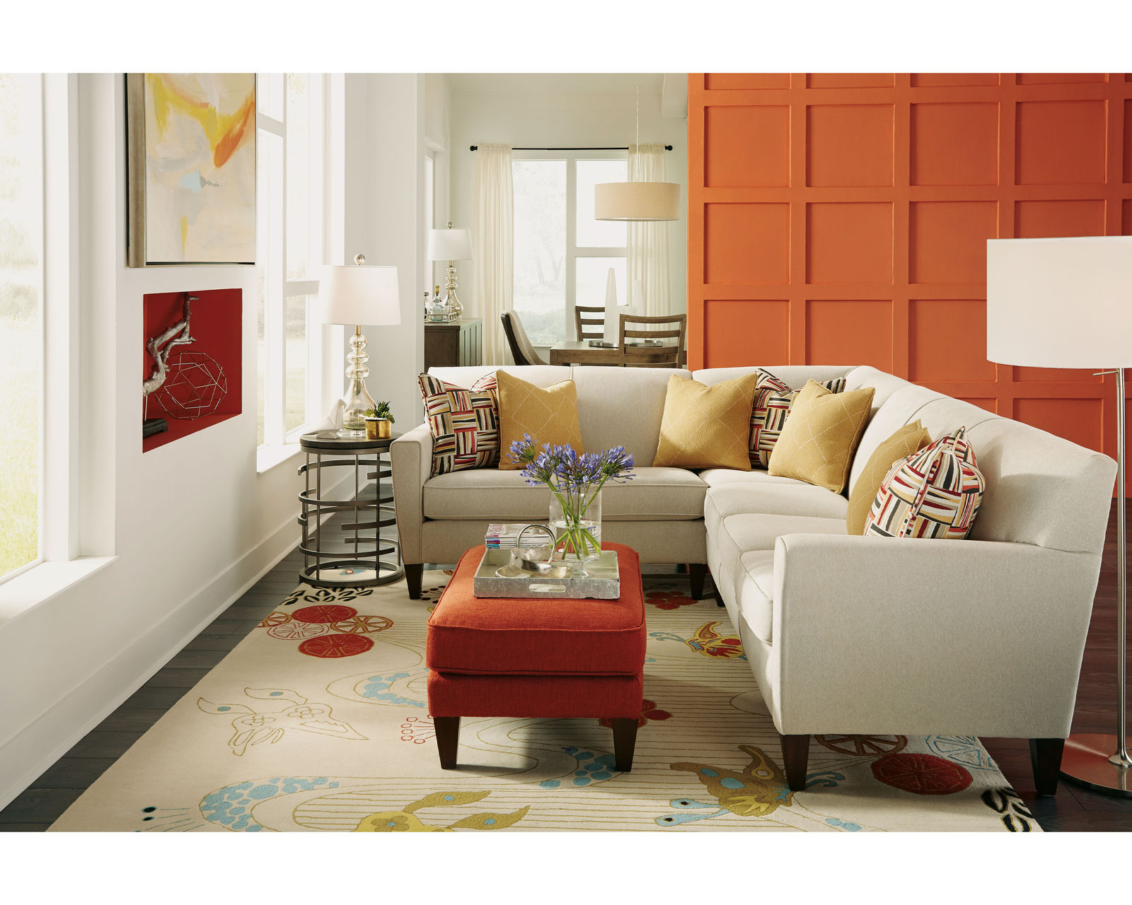 Digby 5966 Sectional (100+ fabrics) - Sectional Layout G:  High resiliency foam core seating cushions 2lb to 2.5 lb (Industry standard 1.8)