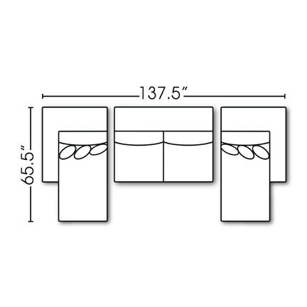 Layout C: Three Piece Sectional 66.5" x 137.5"