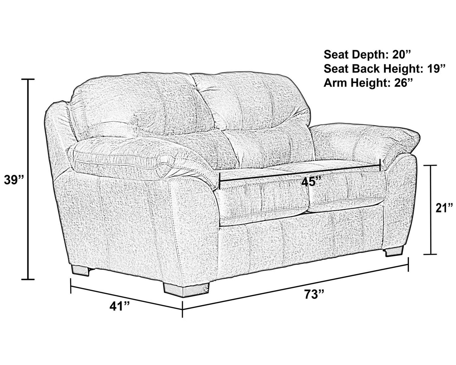 Grant 4453 Faux Leather Fabric 96" Sofa  - 2 colors