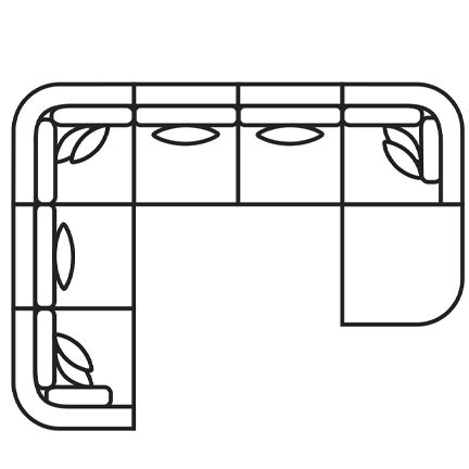 Layout E:  Seven Piece Sectional 117" x 150" x 84"