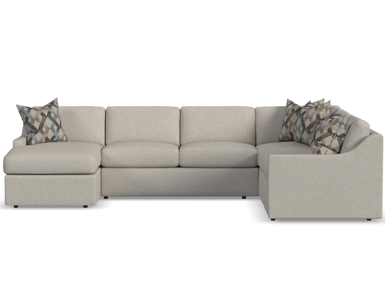Sky 5510 Sectional (hypoallergenic down-like cushion) +100 fabric - Layout F: Five Piece Sectional 65" x 134" x 104"