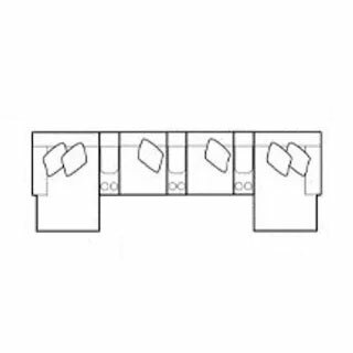 Layout F: Seven Piece Reclining Sectional (64" x 190" x 64") (2 Recliners + 2 Power Chaises)