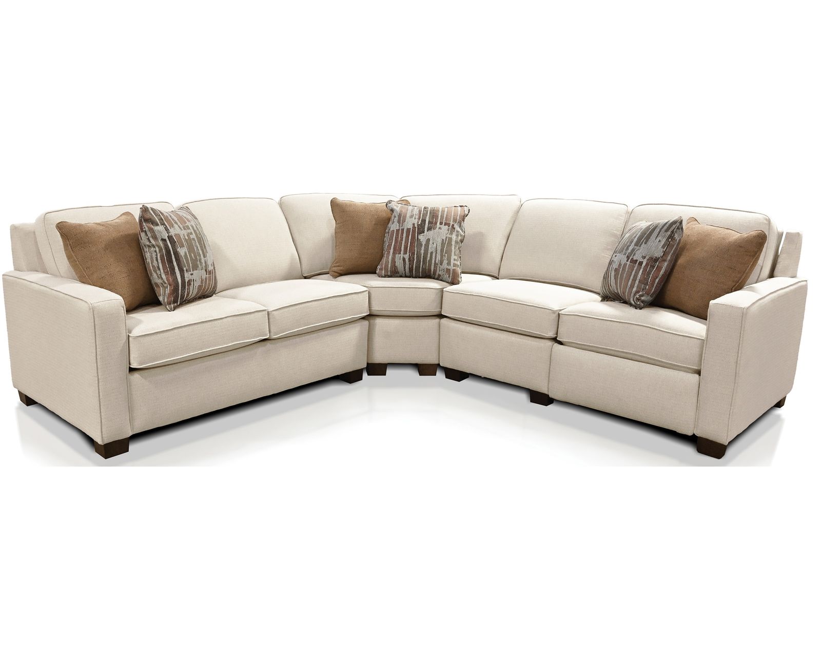 Nola Stationary Sectional  (+101 Standard and Performance Fabrics) - Layout H: Three Piece Sectional 105" x 105"
