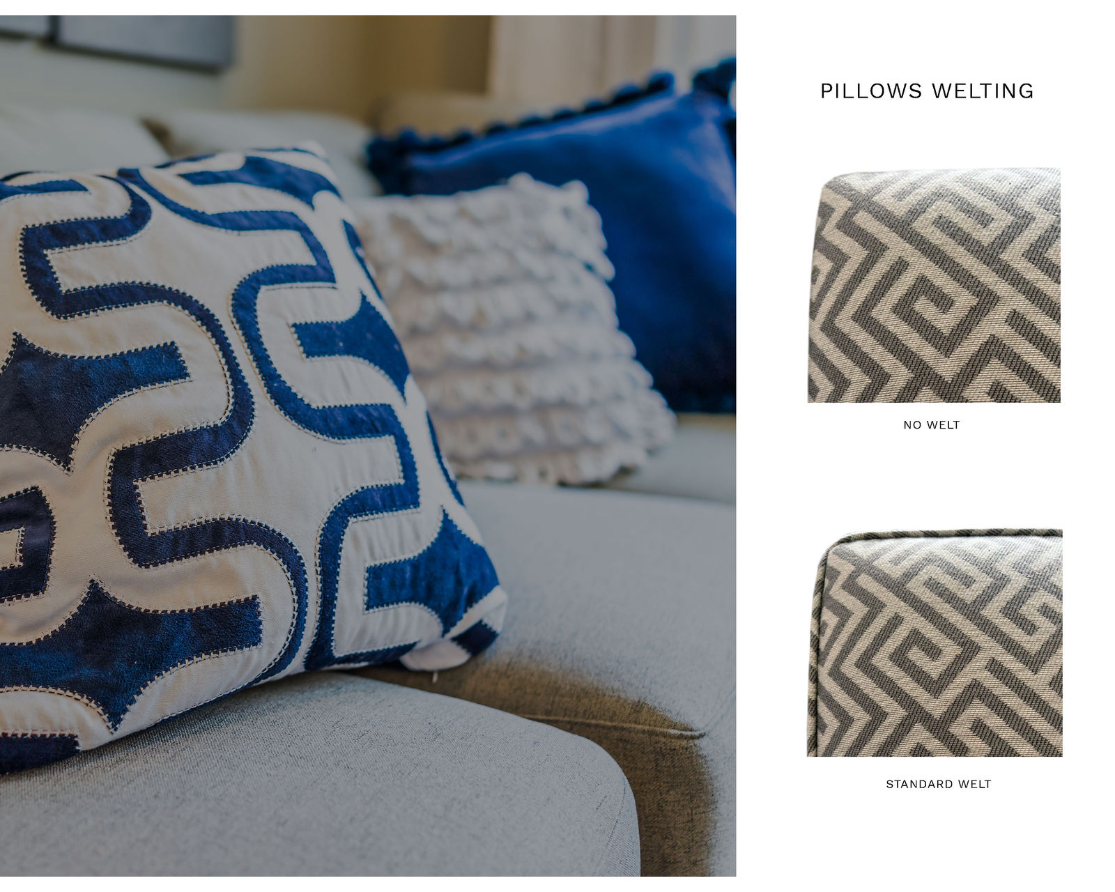 Custom Accent Pillows (Square and Kidney) - Step Three:  Select Your Pillow Welting