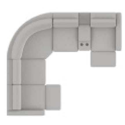 Layout C: Six Piece Sectional (2 recliners) 106" x 119"