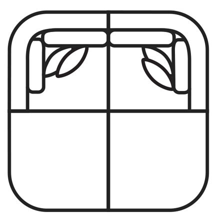 Layout B:  Four Piece Sectional 84" x 84"