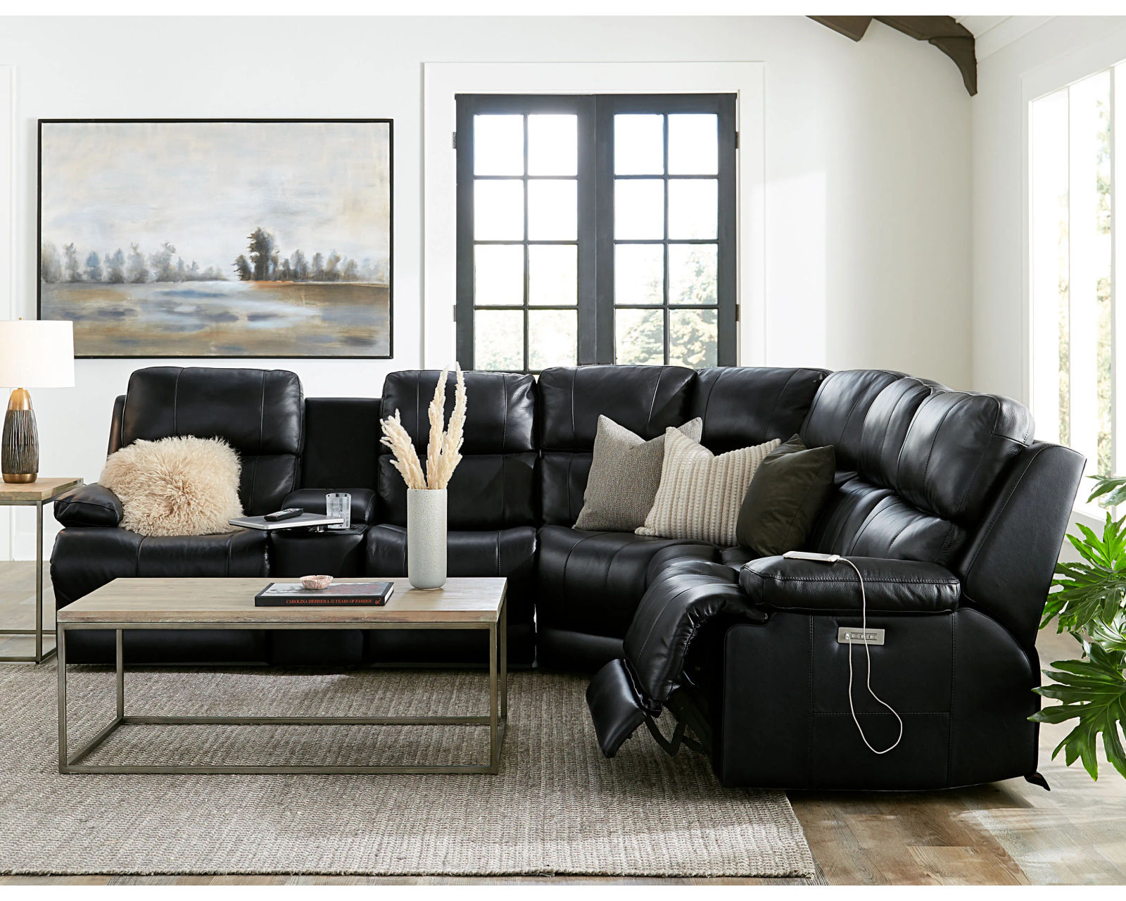Kenaston 41064 Power Headrest Power Reclining Sectional (+100 leathers) - Layout A: Five Piece Sectional 101" x 101" (2 Recliners)