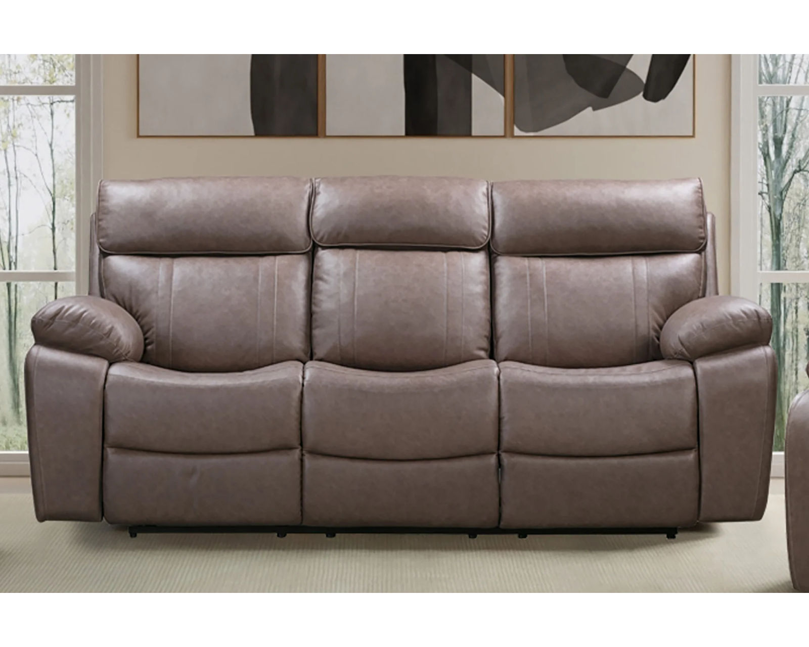 Theon 88" Reclining Sofa w/ Drop Down Table (In stock - Fast shipping) - Theon Reclining Sofa w/ Center Drop Down Table