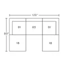Layout B: Five Piece Sectional 80" x 120" x 80"