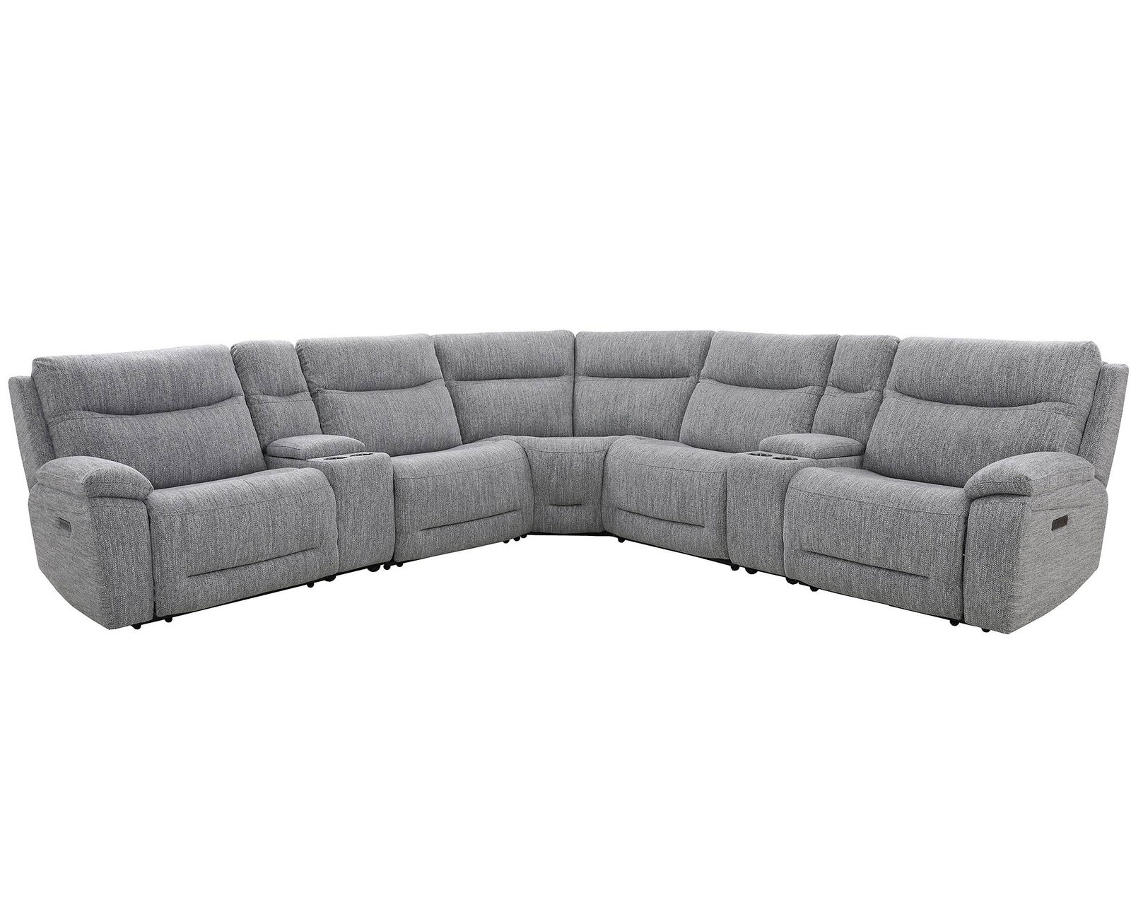 Apollo Zero Gravity Grey Power Reclining Power Headrest Sectional (in stock) - Sectional Layout C: Apollo Grey Five Piece Power Reclining Power Headrest Sectional