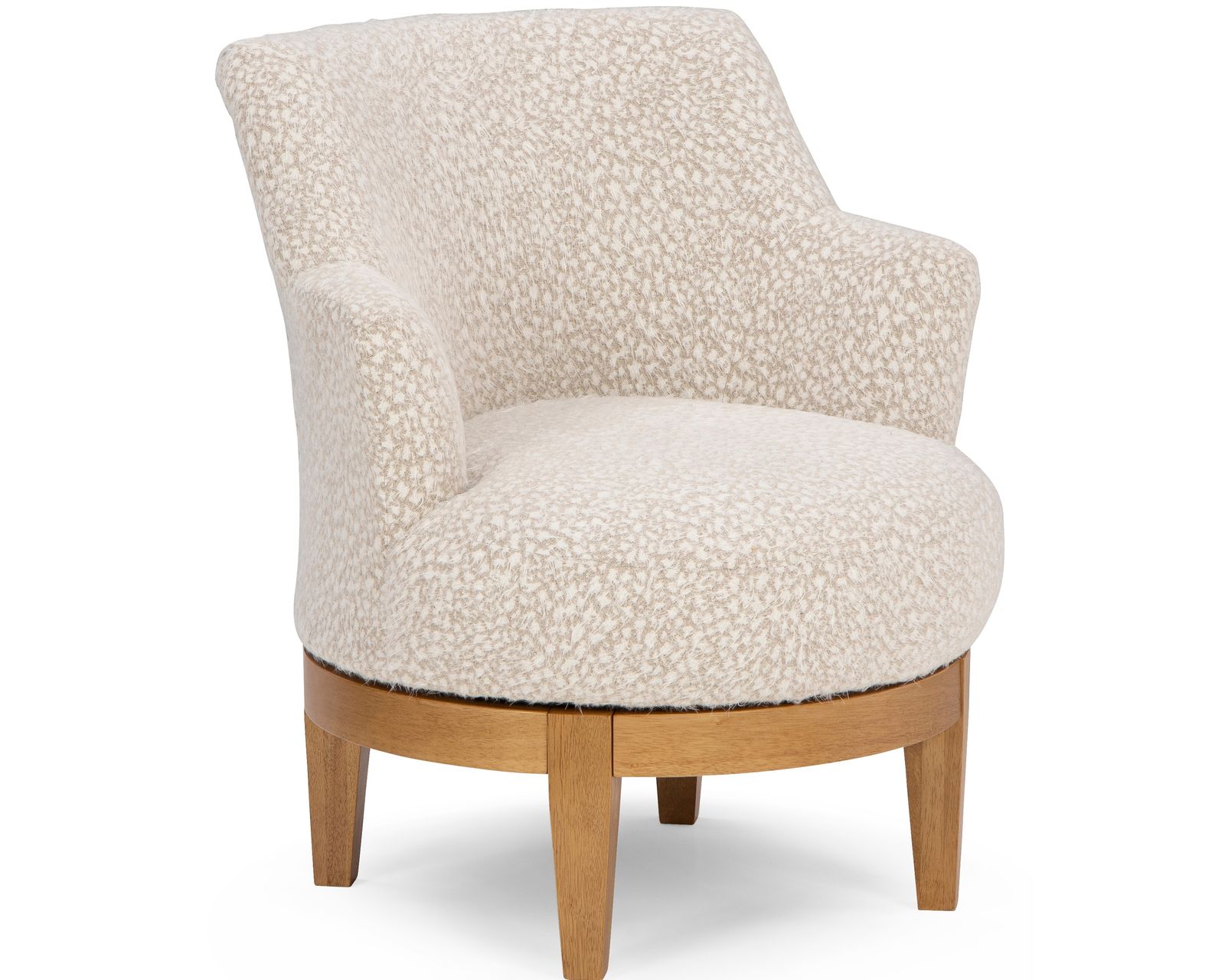 Ronan 360-degree Swivel Chair (+100 fabrics) 3 wood finishes